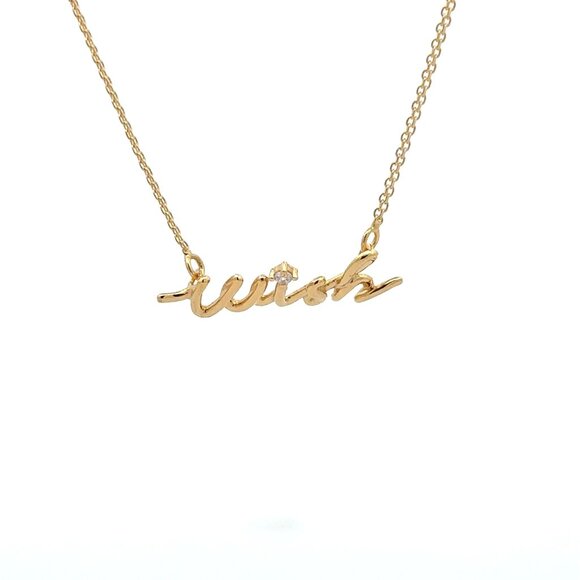 Unbranded Jewelry - 18K Gold Necklace Chain Wish Cubic Zirconia 17 inches 1 inch extension 2.43 gram